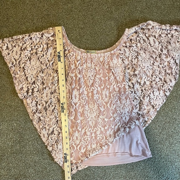 Democracy Layered Lace Dusty Pink Blouse size M - Picture 10 of 16